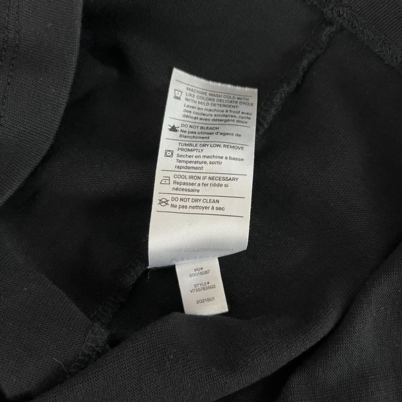 Vince Short Sleeve Tie-Waist T-Shirt Dress Women's Size L Black Crew Neck Cotton - Picture 9 of 9